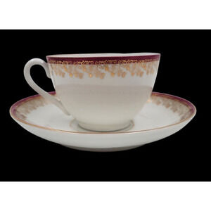 Carl Tielsch Cup & Saucer Gold Trim Altwasser Germany 1891 - 1935 Tea Coffee